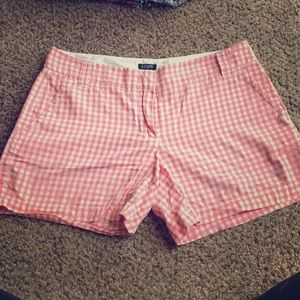 JCrew Peach and White Gingham Print - Size 4